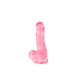 Gode jelly rose ventouse taille M 17.5cm 